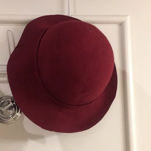 Burgundy felt hat